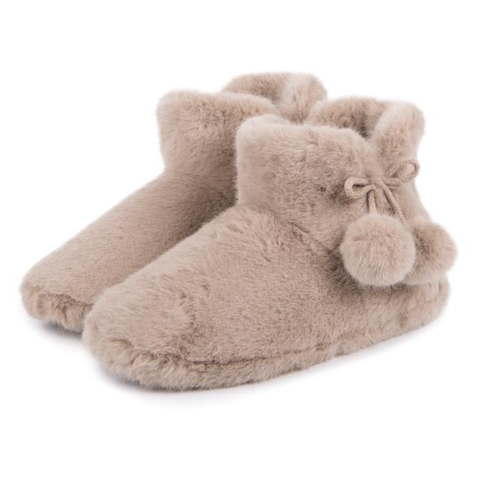 totes toasties® Ladies Faux Fur Boot Slippers Oat Extra Image 2